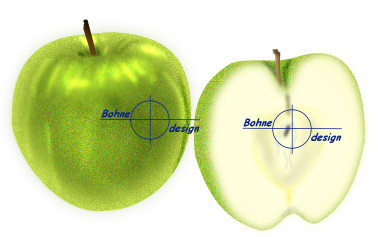 Apfel mit H�lfte